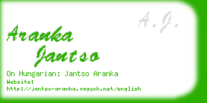 aranka jantso business card